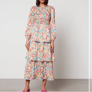 NEVER FULLY DRESSED Lisa Shirred Jersey Maxi Dress